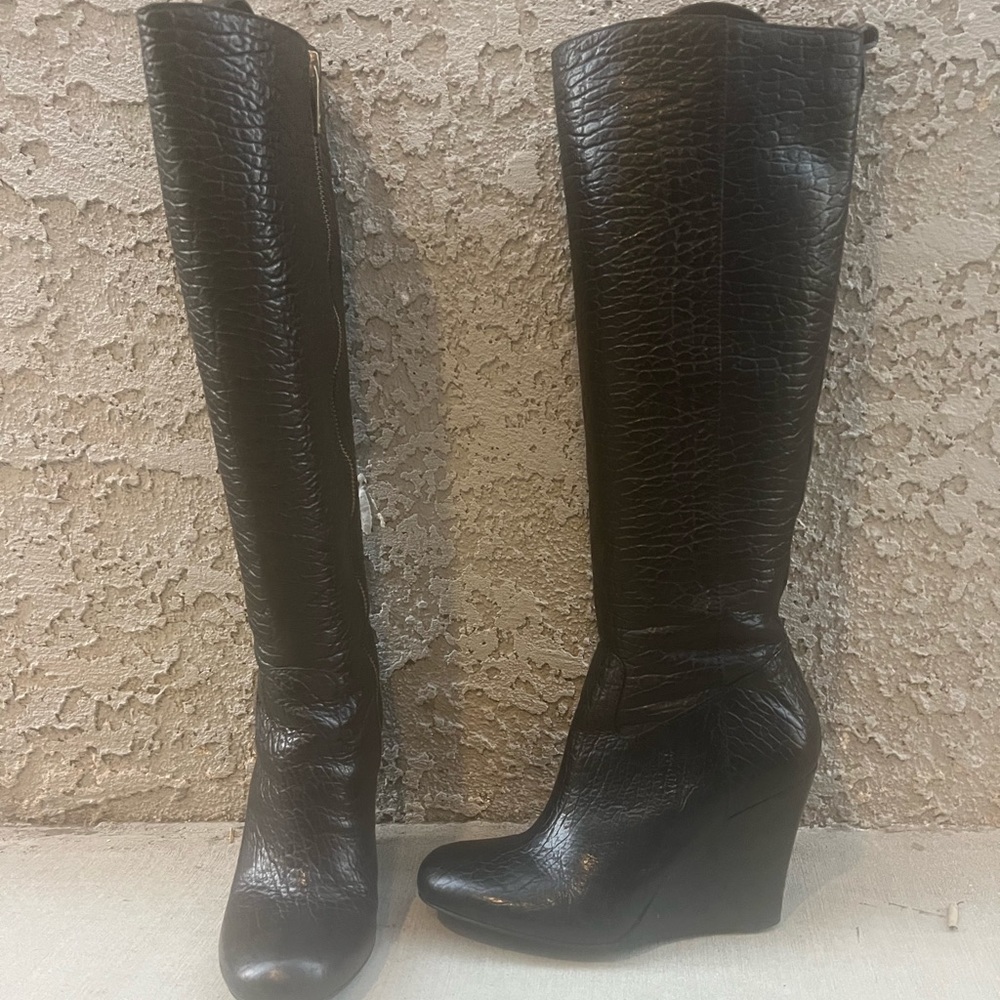 Tory Burch Leather Wedge Boots